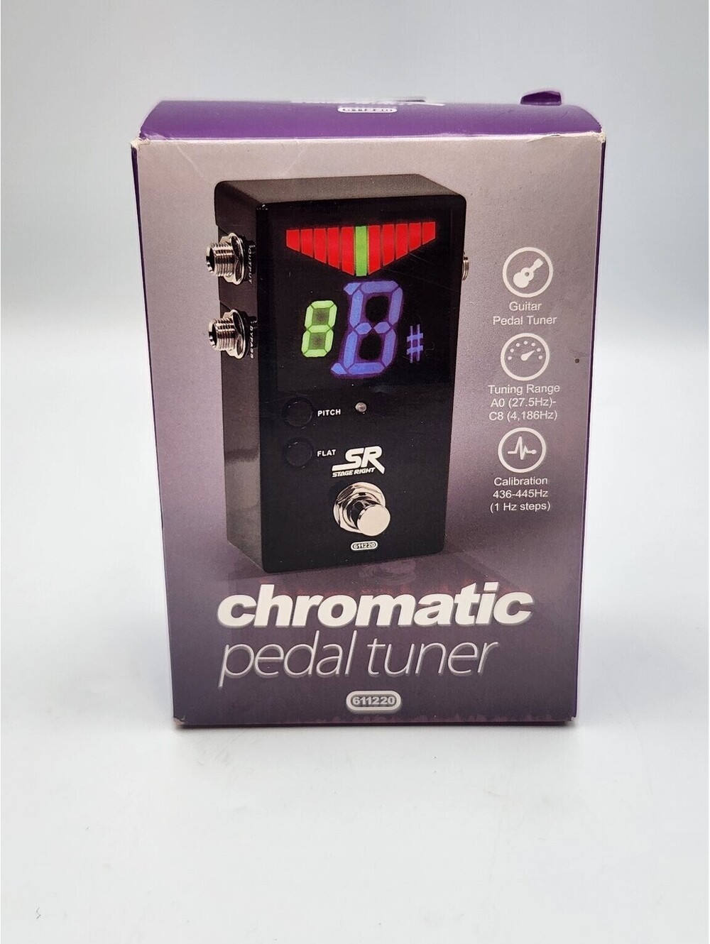 SR Stage Right Chromatic Guitar Bass Pedal Tuner True Bypass 9V Battery - R3